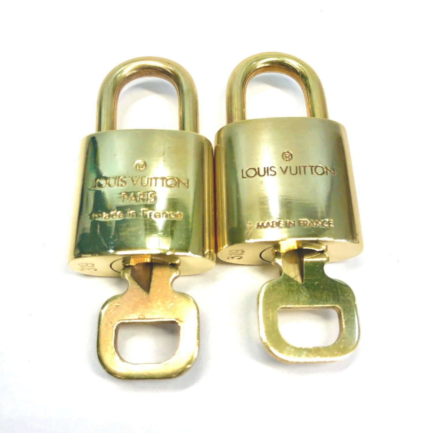 LOUIS VUITTON PadLock & Key 2Pcs set Brass Gold Number random (Authentic)