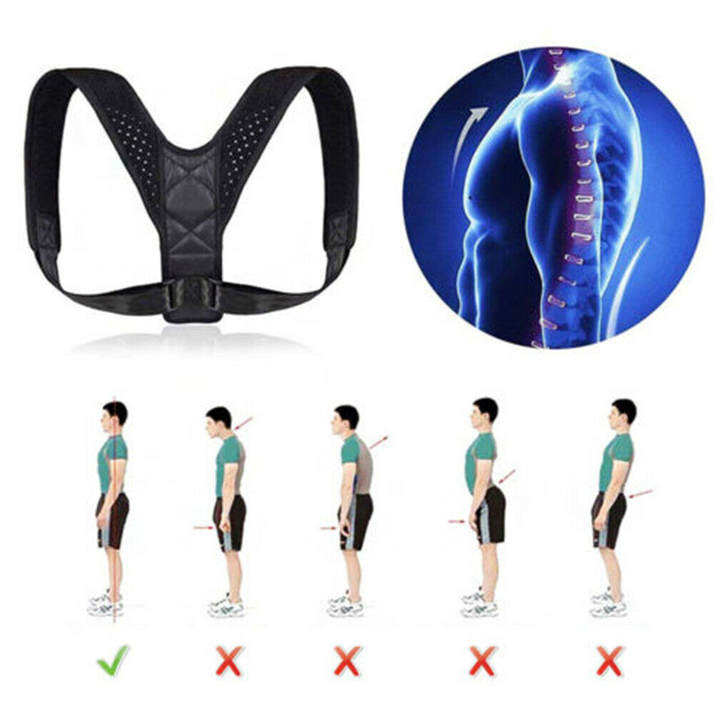 1x Posture Corrector Support Back Shoulder Brace Belt Fit For Men Women