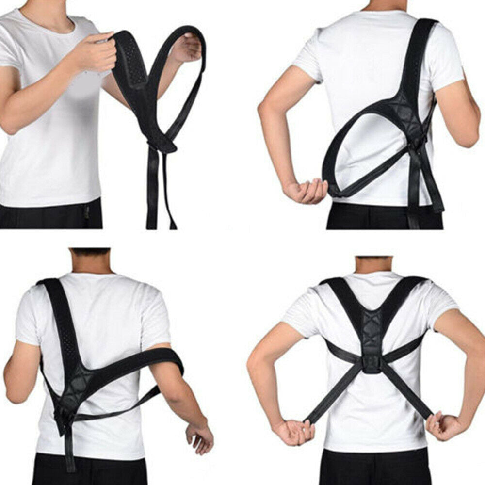 1x Posture Corrector Support Back Shoulder Brace Belt Fit For Men Women