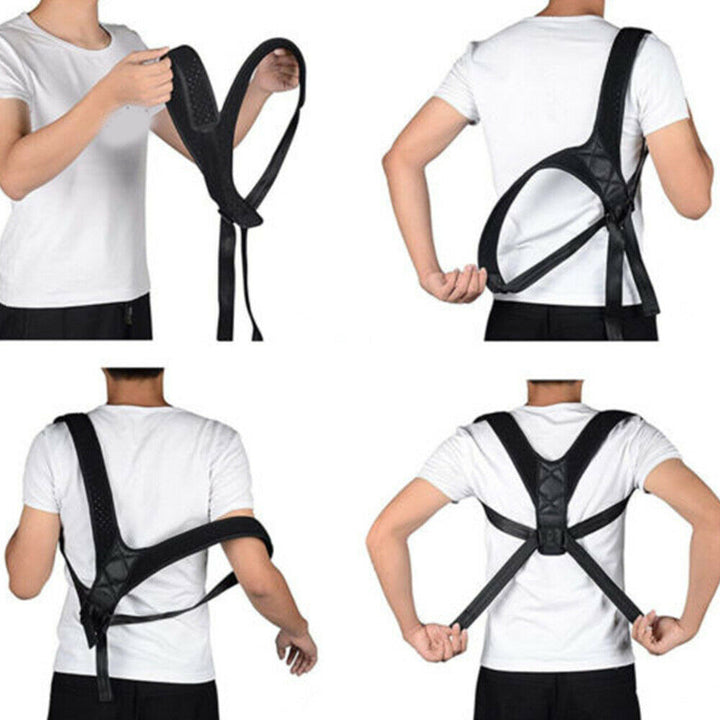 1x Posture Corrector Support Back Shoulder Brace Belt Fit For Men Women
