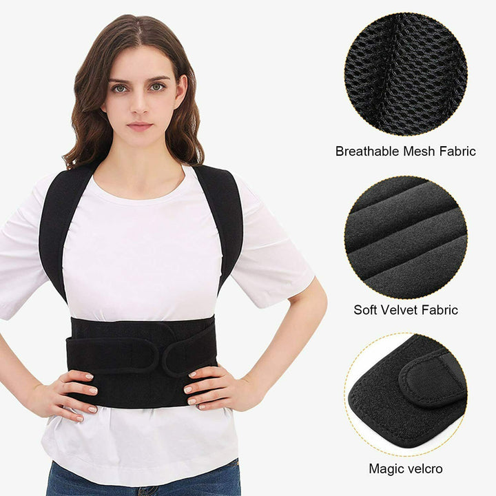 Adjustable Women Men X Low Back Posture Shoulder Corrector Support Brace Belt US