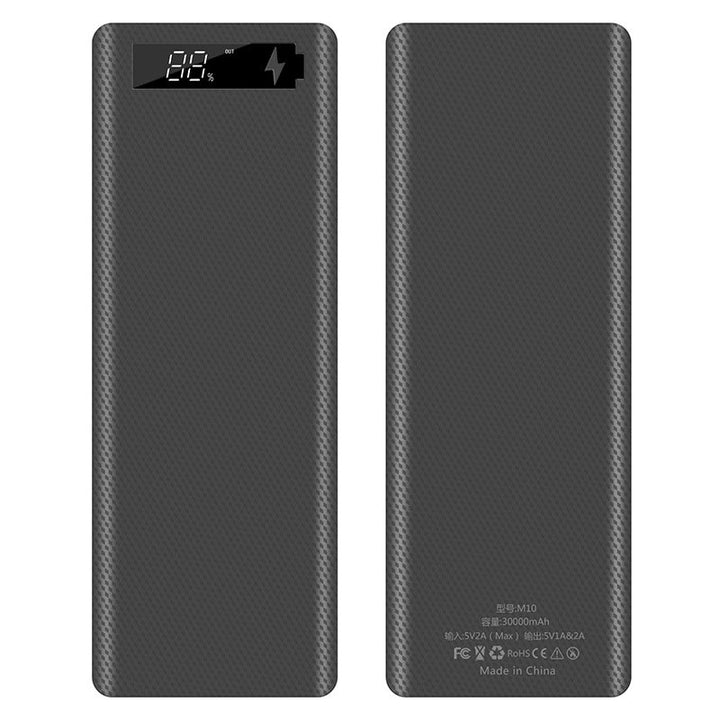 10*18650 Dual USB Power Bank Battery Box Shell 5V/2A 30000mAh DIY Charging Box for IPhone Samsung Powerbank Shell