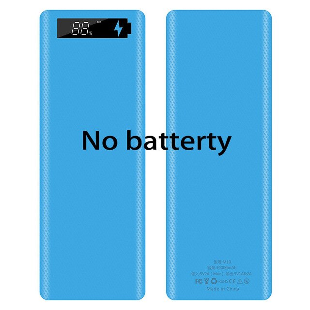 10*18650 Dual USB Power Bank Battery Box Shell 5V/2A 30000mAh DIY Charging Box for IPhone Samsung Powerbank Shell