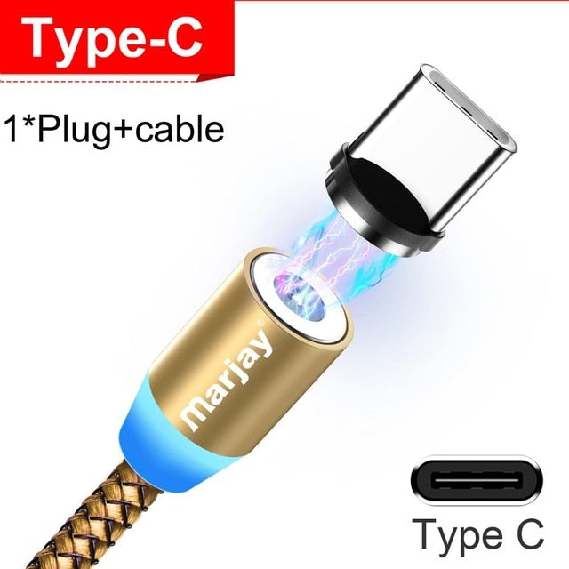 Marjay Magnetic Micro USB Cable For iPhone Samsung Android Fast Charging Magnet Charger USB Type C Cable Mobile Phone Cord Wire