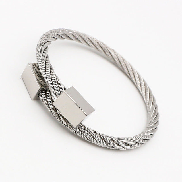 3pcs/set Royal Roman Bracelets & Bangles Love Bangle Bracelet For Men stainless steel Rectangle Bracelet Pulseira Men